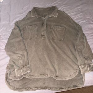 Aerie Sage Green Textured Knit Top